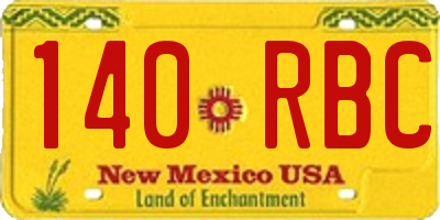 NM license plate 140RBC