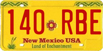 NM license plate 140RBE