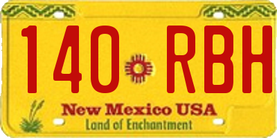 NM license plate 140RBH
