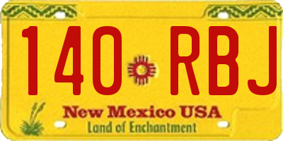 NM license plate 140RBJ