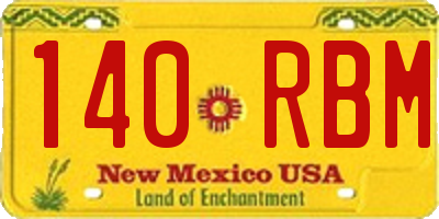 NM license plate 140RBM