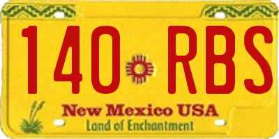NM license plate 140RBS