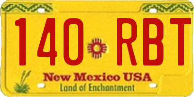 NM license plate 140RBT