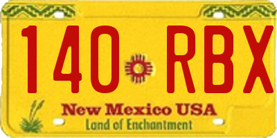 NM license plate 140RBX