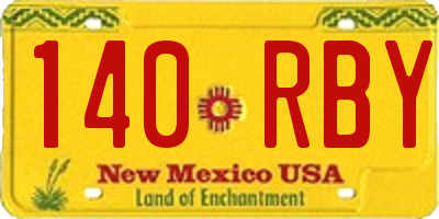 NM license plate 140RBY