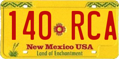 NM license plate 140RCA