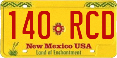 NM license plate 140RCD
