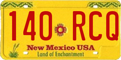 NM license plate 140RCQ