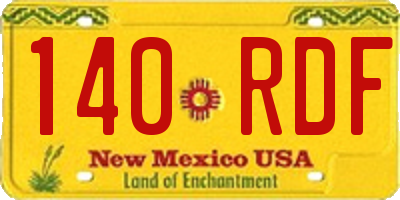 NM license plate 140RDF