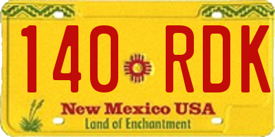 NM license plate 140RDK