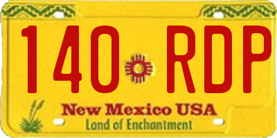NM license plate 140RDP