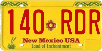 NM license plate 140RDR