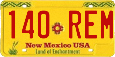 NM license plate 140REM