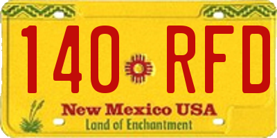 NM license plate 140RFD