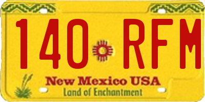 NM license plate 140RFM