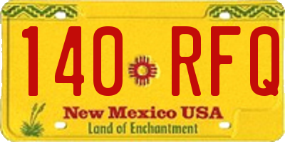 NM license plate 140RFQ