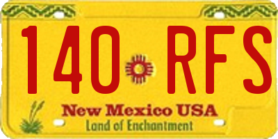 NM license plate 140RFS