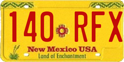 NM license plate 140RFX