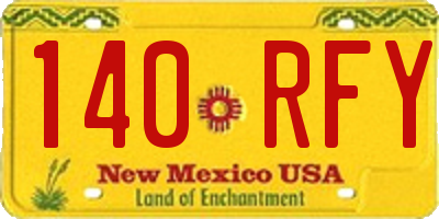 NM license plate 140RFY