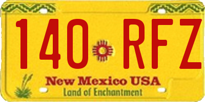 NM license plate 140RFZ