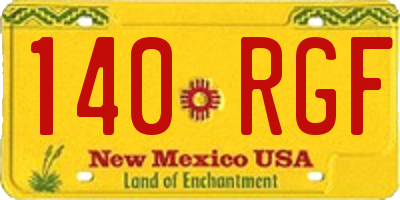 NM license plate 140RGF