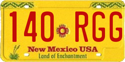 NM license plate 140RGG