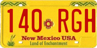 NM license plate 140RGH