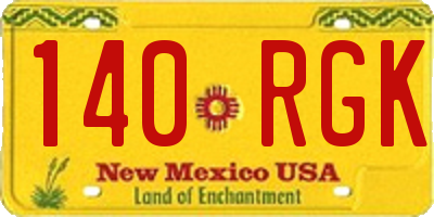 NM license plate 140RGK