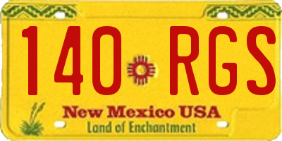 NM license plate 140RGS
