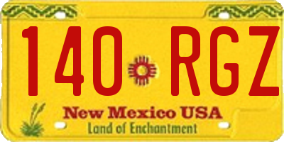NM license plate 140RGZ