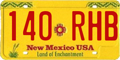 NM license plate 140RHB
