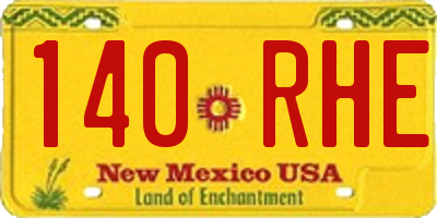 NM license plate 140RHE