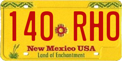 NM license plate 140RHO