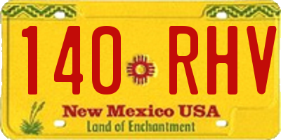 NM license plate 140RHV