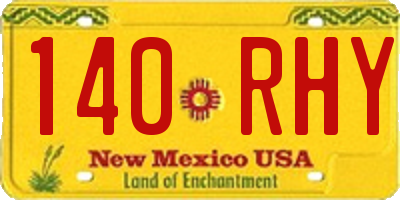 NM license plate 140RHY