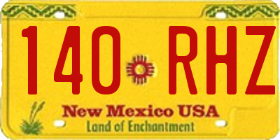 NM license plate 140RHZ