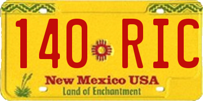 NM license plate 140RIC