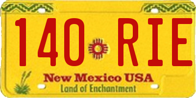 NM license plate 140RIE