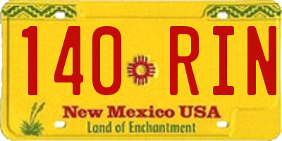 NM license plate 140RIN