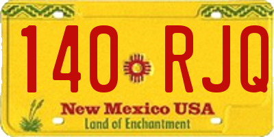 NM license plate 140RJQ