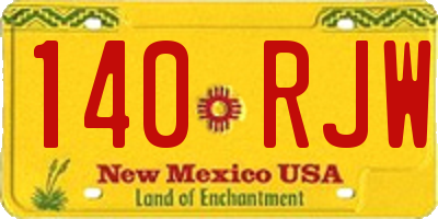 NM license plate 140RJW