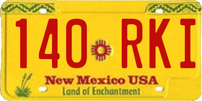 NM license plate 140RKI