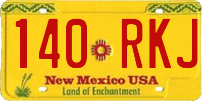 NM license plate 140RKJ