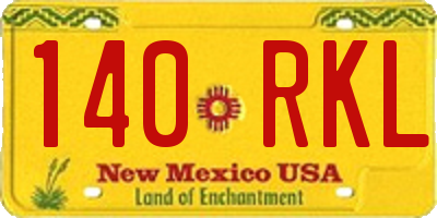 NM license plate 140RKL