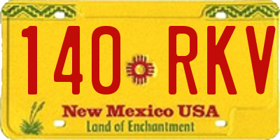 NM license plate 140RKV