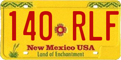 NM license plate 140RLF