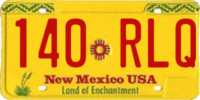 NM license plate 140RLQ