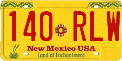 NM license plate 140RLW