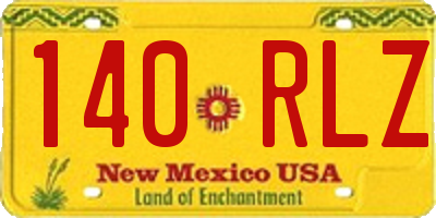 NM license plate 140RLZ