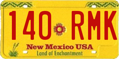 NM license plate 140RMK